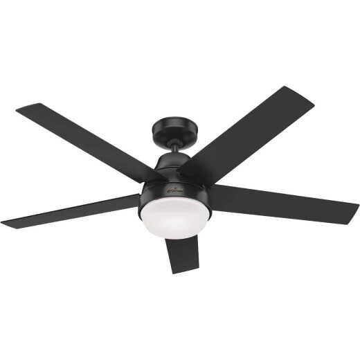 Hunter Aerodyne 52 In. Matte Black Smart Ceiling Fan with LED Light Kit and Handheld Remote Control